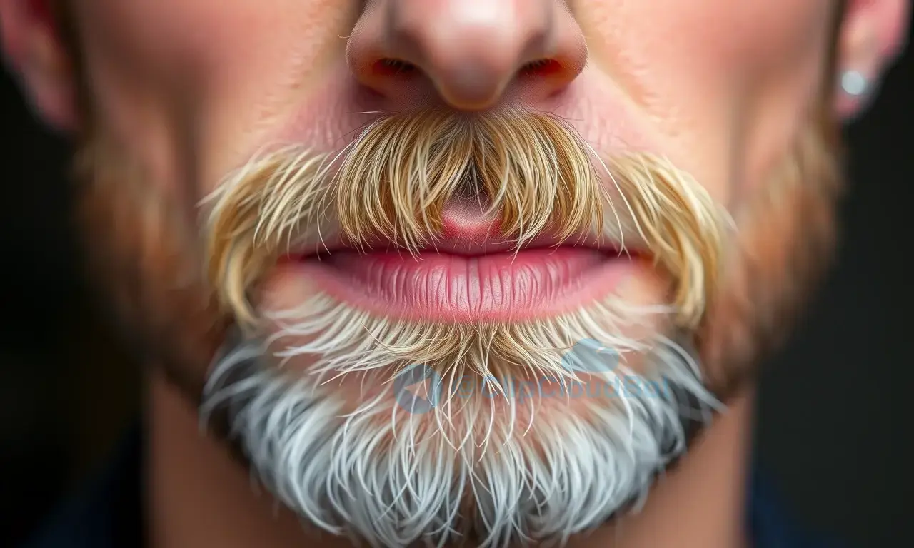 A close-up shot of a person's face with a clean, well-groomed beard. The beard is free of any wax residue, showing a smooth, healthy texture. Focus on the beard's appearance and cleanliness.