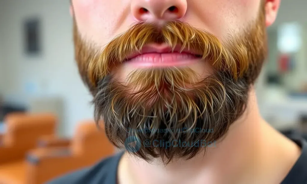 A close-up of a well-groomed man's beard that looks soft and smooth, with gentle light highlighting the texture, no visible harsh or coarse strands, natural skin tone background, no text or symbols on the beard, no salon equipment or chairs, no harsh shadows or glare