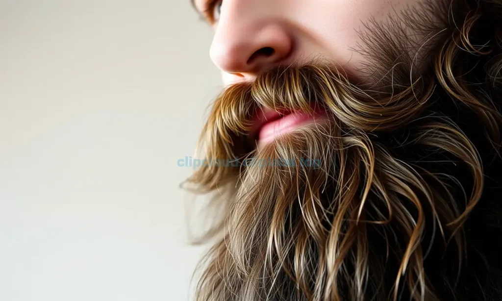 A close-up, high-quality portrait of a man with a thick, well-groomed beard. The beard is a rich, dark brown color, showing healthy texture and depth. The lighting is soft and natural, highlighting the individual hairs without creating harsh shadows. The man has a calm, confident expression, looking slightly off-camera. The background is a soft, out-of-focus neutral tone to keep the focus on the beard's color and quality.