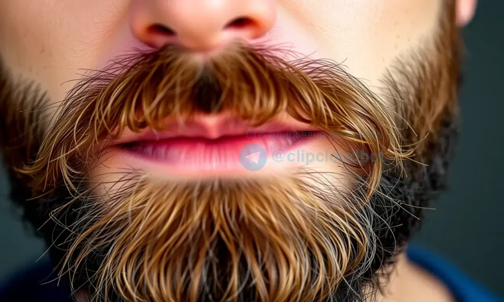 A close-up, high-quality shot of a man with a well-groomed, healthy beard. The focus is on the texture of the beard, showing individual hairs that are smooth and free of tangles or knots. The lighting is soft and natural, highlighting the clean lines and healthy appearance of the facial hair, conveying a sense of care and maintenance.