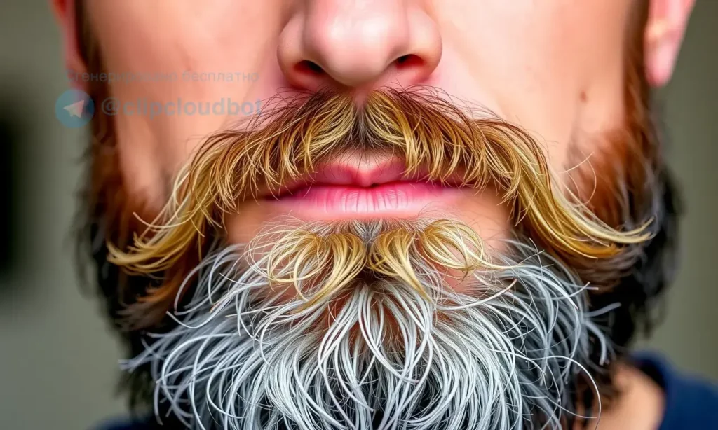 A close-up portrait of a man with a full, well-groomed beard showing early signs of graying, natural lighting, realistic skin texture, detailed facial hair strands, subtle background blur, no text or symbols