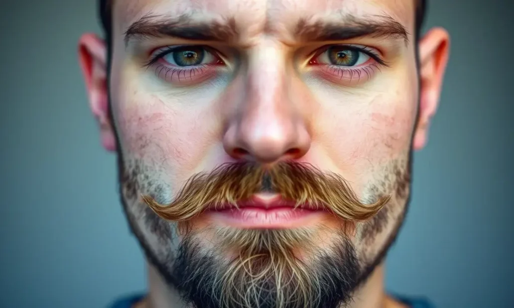 A close-up of a man's face showing a stylish, well-groomed beard that is neatly shaped and styled, with no stray hairs sticking out in different directions, demonstrating a tidy and fashionable appearance