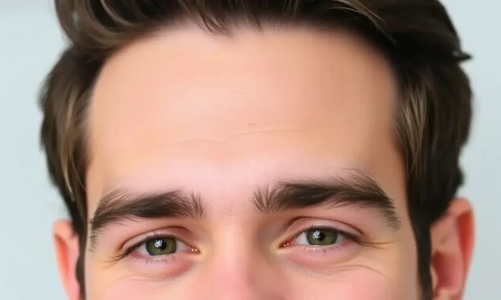A close-up image of a man with a well-groomed beard and hair, showcasing the difference in texture between the beard and head hair. The beard should appear slightly coarse, while the head hair should look smooth and soft. The man should be smiling, with a focus on his facial features and grooming. The background should be neutral and not distracting.