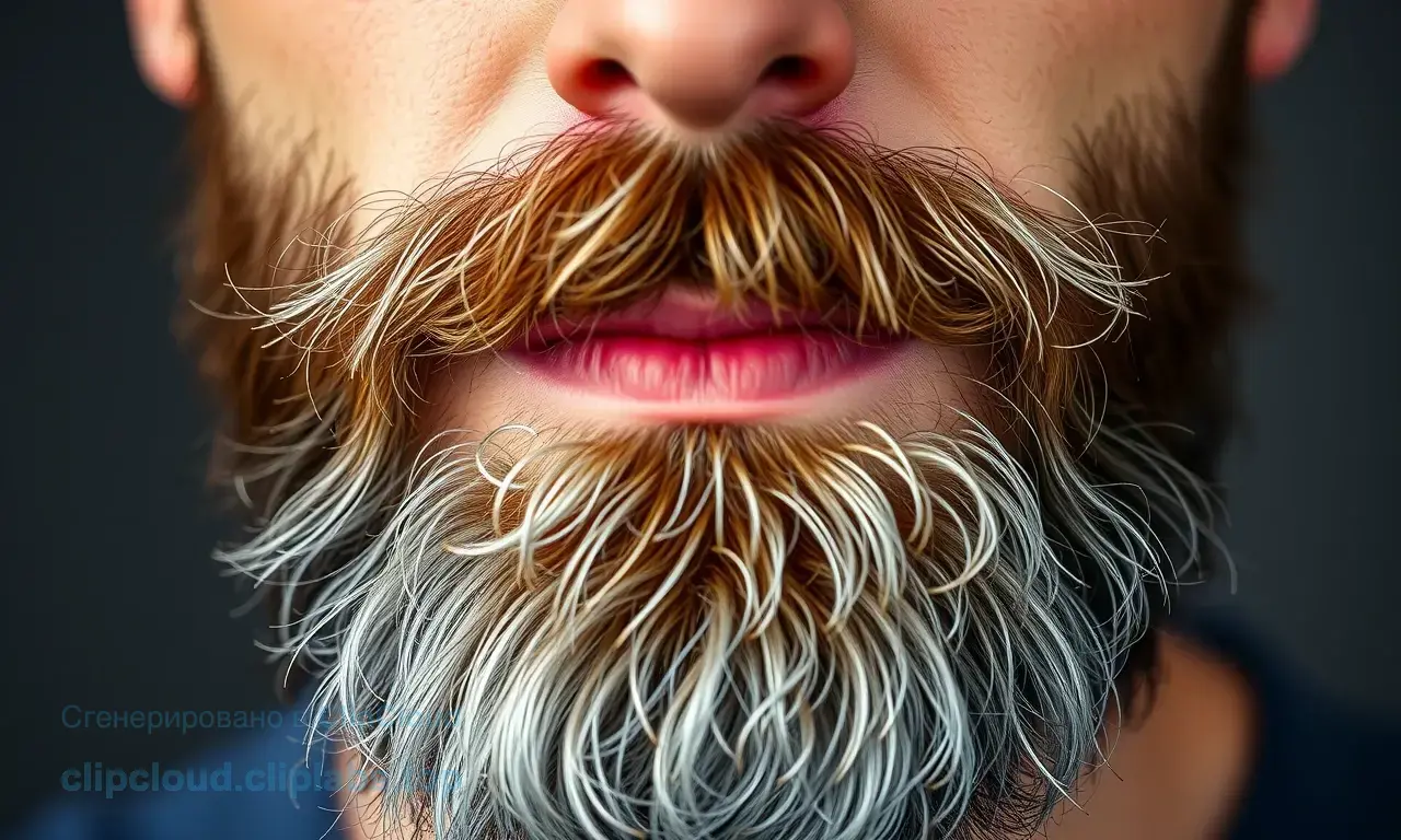 A close-up, high-resolution portrait of a man with a well-groomed but visibly sparse beard, highlighting the gaps between hair follicles to illustrate the concept of thinning facial hair despite good growth conditions. The focus is on the texture and density of the beard.