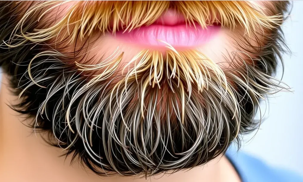 A close-up of a well-groomed beard with a subtle, natural scent, showcasing the texture and thickness of the hair. The beard should appear clean and healthy, with no visible dirt or residue. The background should be neutral and uncluttered, focusing solely on the beard.