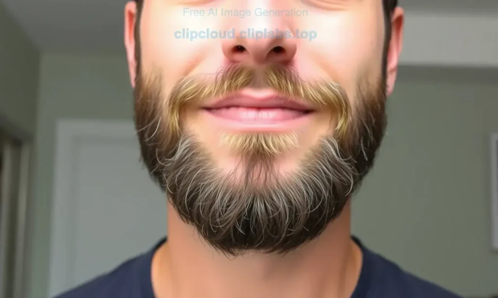 A man with a neatly groomed beard, clean and well-maintained, looking confident and fresh after grooming. The beard should appear trimmed, styled, and healthy, with no visible signs of being unkempt or messy. The man should be in a well-lit environment, possibly after using beard oil or balm, showing the results of proper beard care and styling techniques.