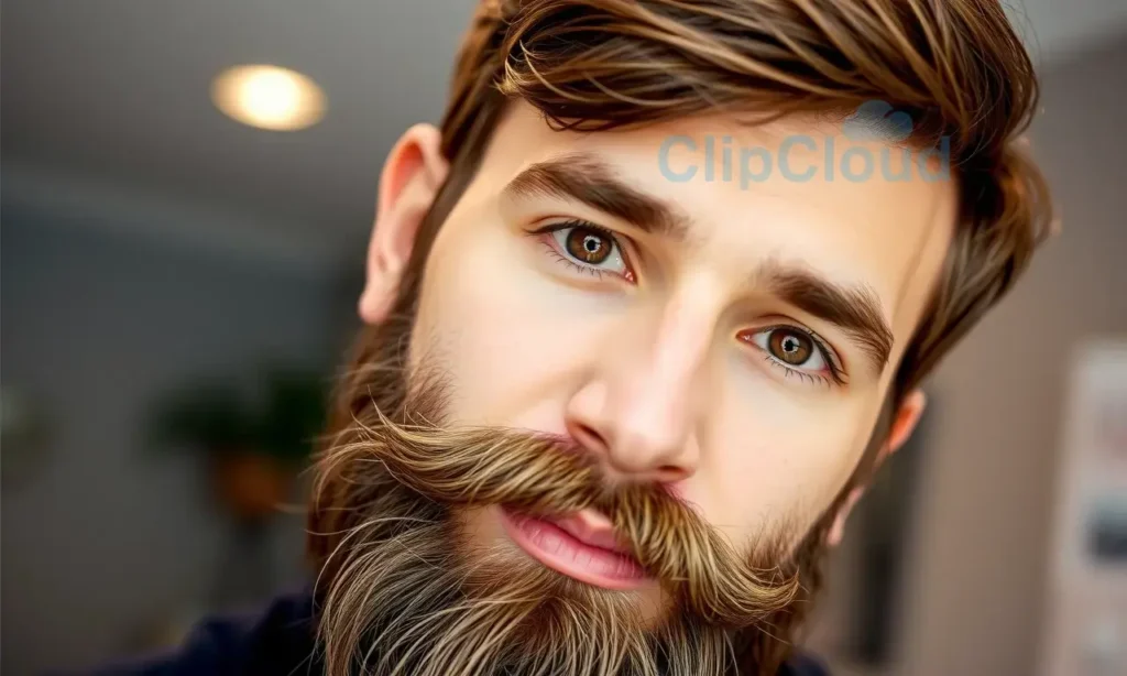 A close-up portrait of a man with a well-groomed, thick beard, looking directly at the camera with a confident and healthy expression. The lighting is soft and warm, highlighting the texture of the beard and skin. The background is a blurred, neutral indoor setting, suggesting a professional or personal care environment. The overall mood is one of vitality and proper care, suitable for an article about winter beard maintenance.