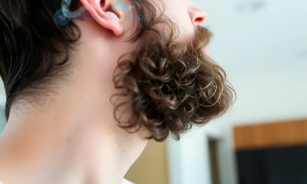 A person with a beard, showing a close-up of their face and hair, with a subtle visual representation of unpleasant tobacco odor (like faint smoke wisps or a hazy effect around the head), in a clean, well-lit indoor setting, conveying a problem-solving context