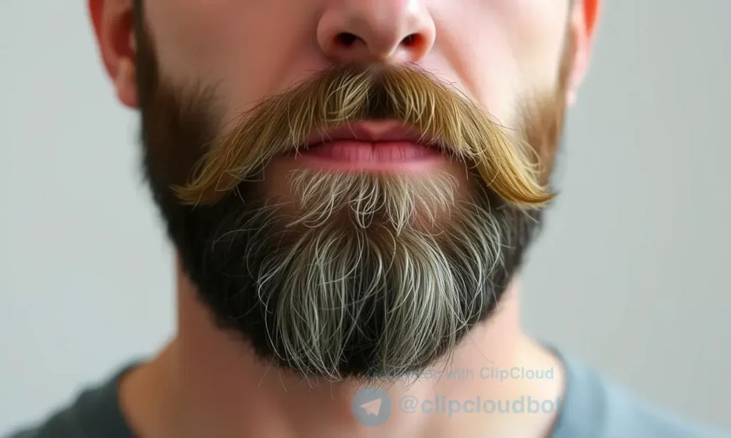 A close-up portrait of a man in his late 30s with a full, well-groomed beard growing slowly after age 35, showing subtle signs of beard density and texture, natural lighting, realistic skin details, neutral background, no text or symbols, no words or numbers visible