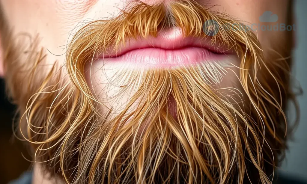 A close-up of a well-groomed man's beard with soft, smooth texture, natural lighting, realistic detail, no text or symbols, no harsh lines or roughness, no salon equipment or products visible