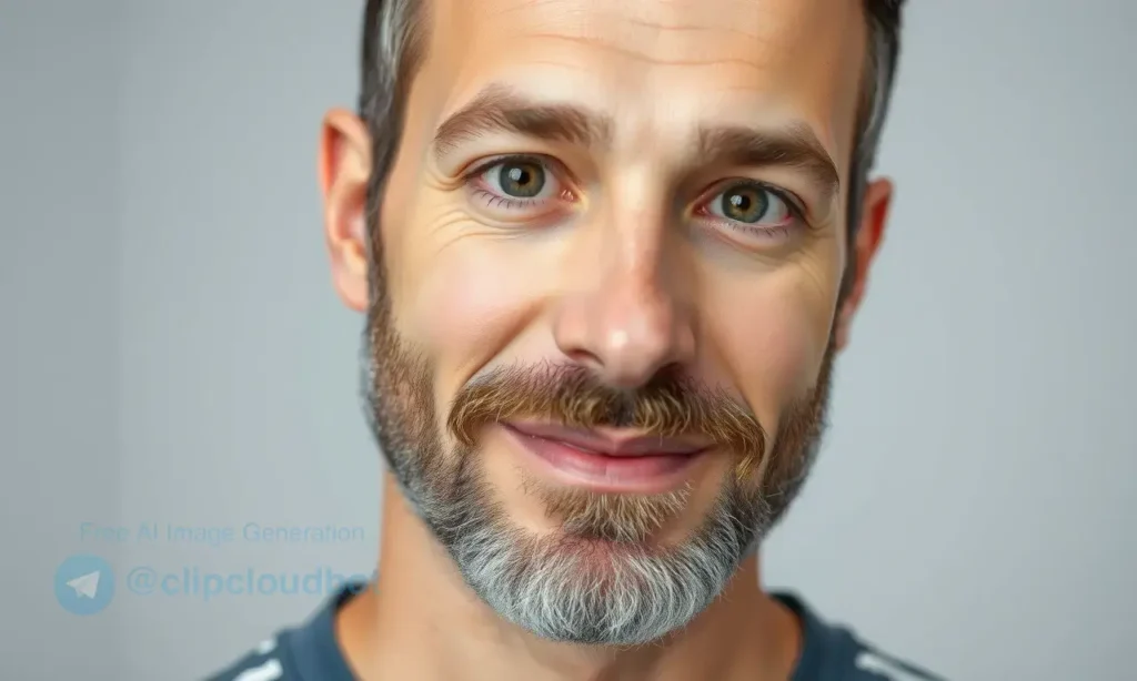 A realistic close-up portrait of a middle-aged man in his mid-30s to early 40s, showing subtle facial hair growth on the jawline and chin, with a natural expression, soft lighting, and a neutral background. The image should emphasize the gradual development of a beard after age 35, focusing on texture and density without any text, symbols, or unnatural elements.