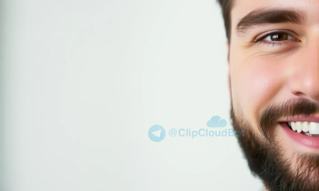A close-up of a well-groomed man with a neatly trimmed beard, smiling confidently, clean background, soft lighting, high detail, 1280x720 resolution