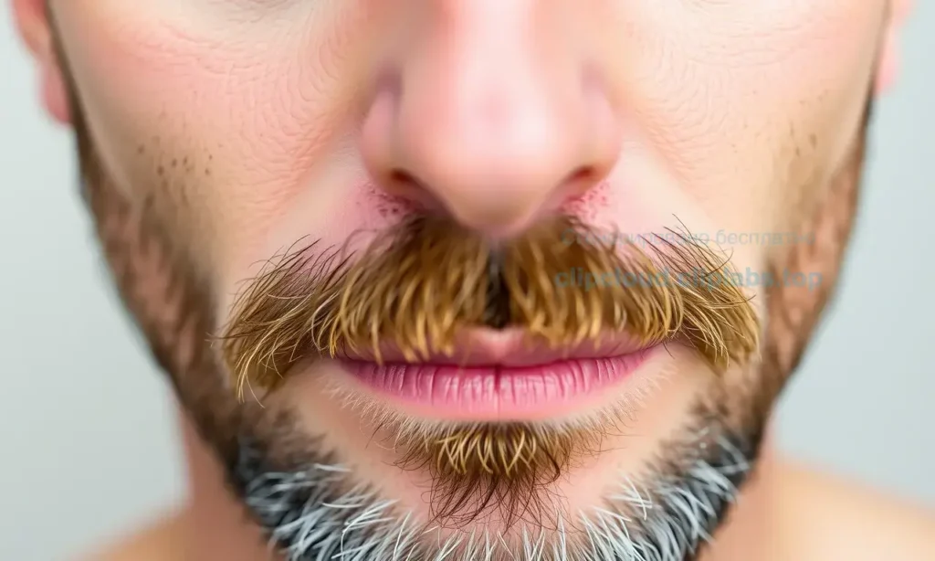 A close-up portrait of a man with a thin, sparse beard after illness, showing subtle regrowth of fine hair on cheeks and chin, soft natural lighting, realistic skin texture, neutral background, no text or symbols