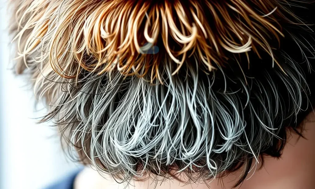 A close-up of a man's beard with coarse, stiff hair strands, showing visible texture and roughness, natural lighting, realistic detail, no text or symbols on the beard, no salon equipment visible