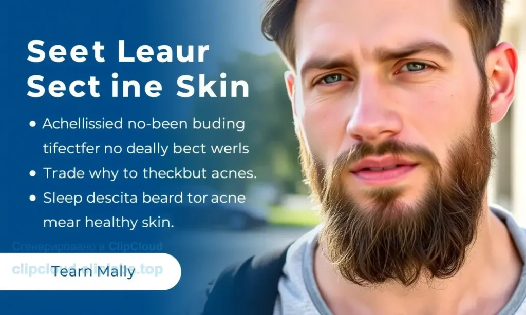 A man with a beard and clear, healthy skin, standing outdoors in natural light, wearing casual clothing. The background includes subtle elements like trees and sunlight to emphasize a natural, healthy lifestyle. The focus is on the man's beard and skin texture, showing no signs of acne or irritation.