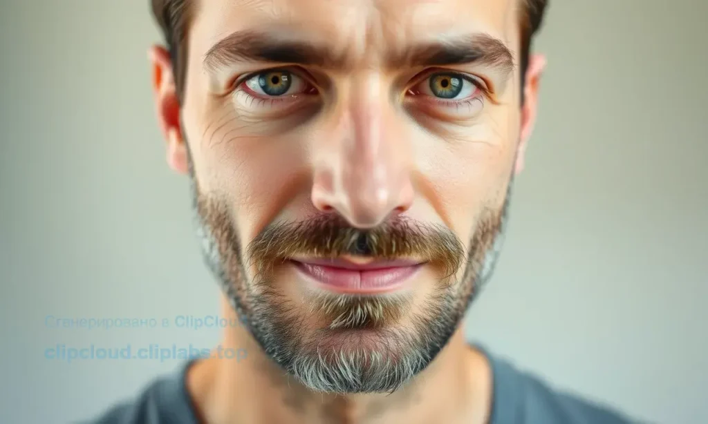 A realistic portrait of a man with a well-groomed face showing a beard that appears thin and sparse despite healthy growth, focusing on the uneven density and visible gaps in the facial hair, with natural lighting and a neutral background