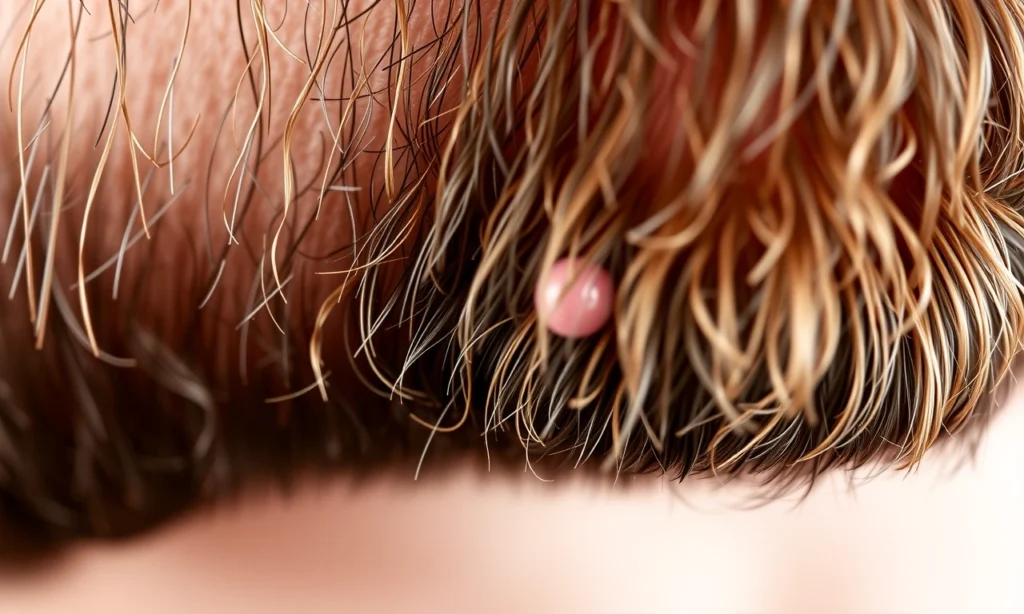 A close-up of a well-groomed male beard with subtle ingrown hairs visible as small red bumps beneath the skin, showing early signs of inflammation, soft natural lighting, realistic skin texture, no text or symbols, focus on dermatological detail